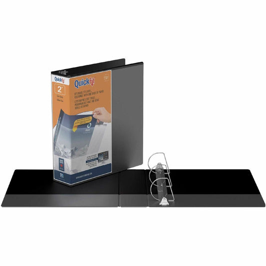 QuickFit View Binder, 3-Ring Binder, Angle D Ring, 2 Inch, Black