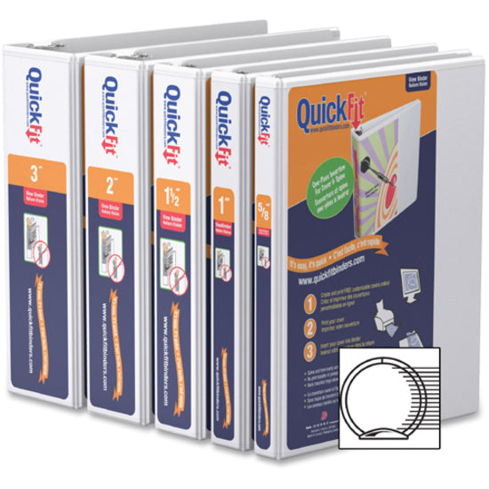 QuickFit Clear-View Binder, 3-Ring Binder, Round Ring, 1 Inch, White - 871100
