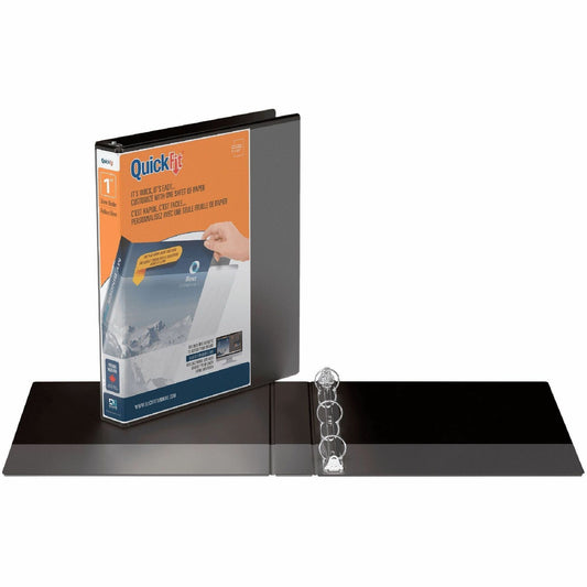 QuickFit Clear-View Binder, 3-Ring Binder, Round Ring, 1 Inch, Black