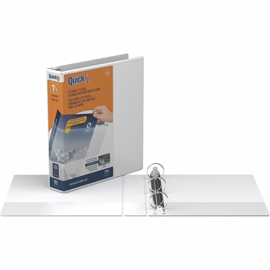 QuickFit Clear-View Binder, 3-Ring Binder, Round Ring, 1.5 Inch, White - 871200