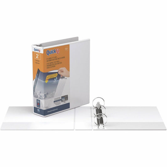 QuickFit Clear-View Binder, 3-Ring Binder, Round Ring, 2 Inch, White