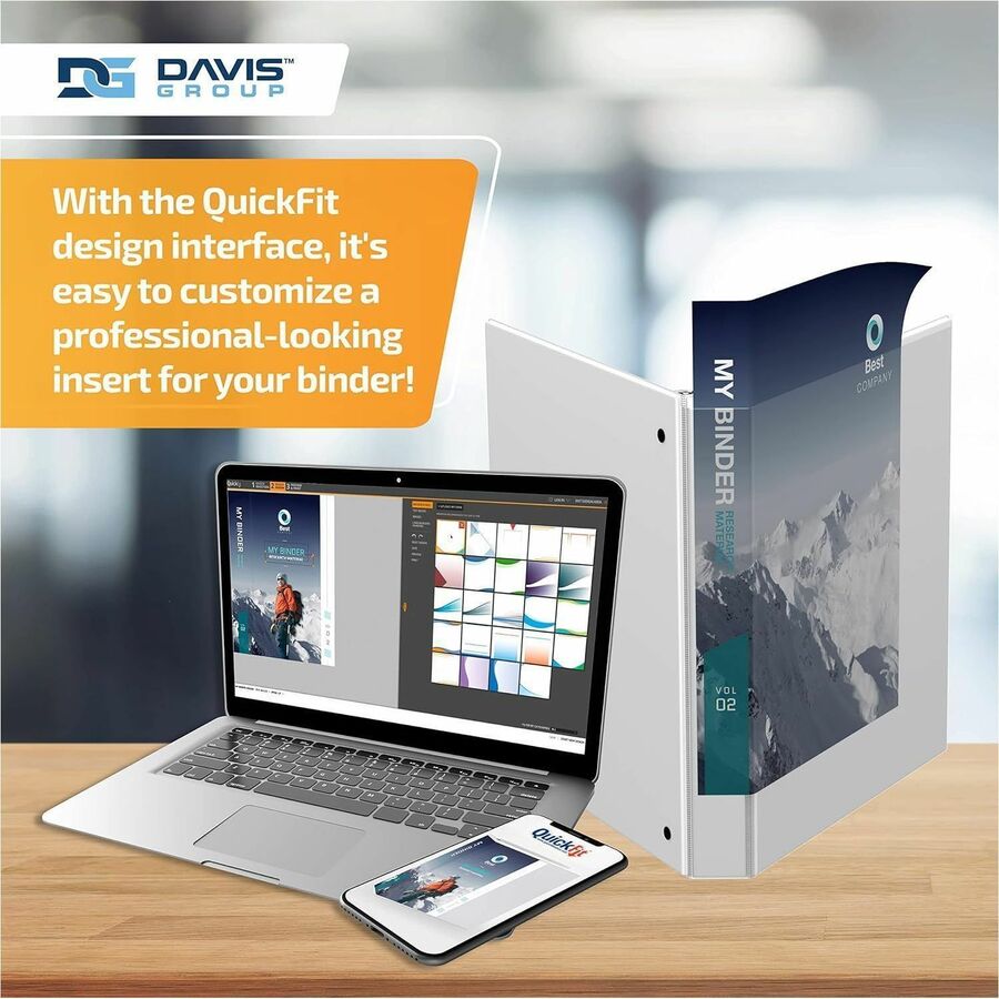 QuickFit View Binder, 3-Ring Binder, Angle D Ring, 5/8 Inch, White - 87A000