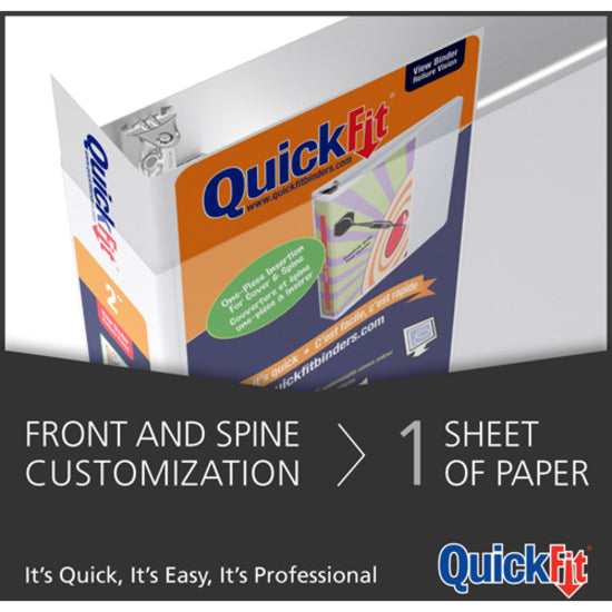 QuickFit View Binder, 3-Ring Binder, Angle D Ring, 5/8 Inch, White - 87A000