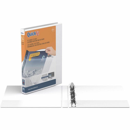 QuickFit View Binder, 3-Ring Binder, Angle D Ring, 5/8 Inch, White