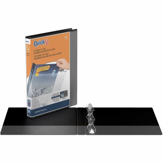 QuickFit View Binder, 3-Ring Binder, Angle D Ring, 5/8 Inch, Black