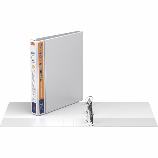 QuickFit Heavy-Duty View Binder, 3-Ring D-Ring Binder, White, 1 Inch