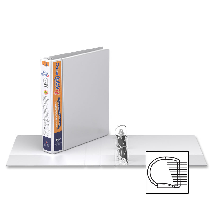 QuickFit Heavy-Duty View Binder, 3-Ring D-Ring Binder, White, 1.5 Inch - 89020