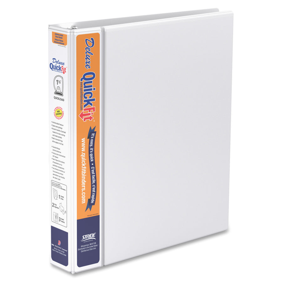 QuickFit Heavy-Duty View Binder, 3-Ring D-Ring Binder, White, 1.5 Inch - 89020