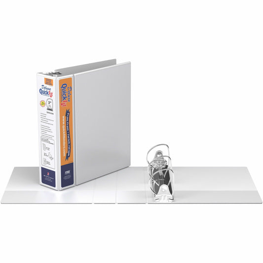 QuickFit Heavy-Duty View Binder, 3-Ring D-Ring Binder, White, 3 Inch