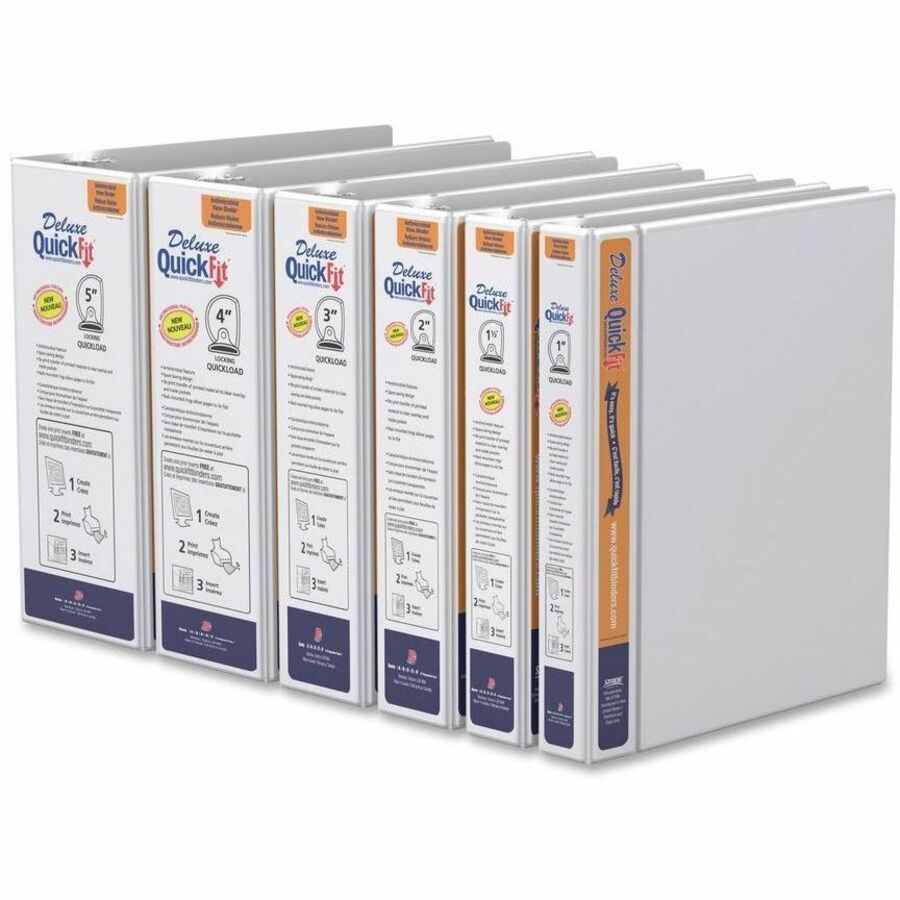 QuickFit Heavy-Duty View Binder, 3-Ring D-Ring Binder, White, 3 Inch - 89050