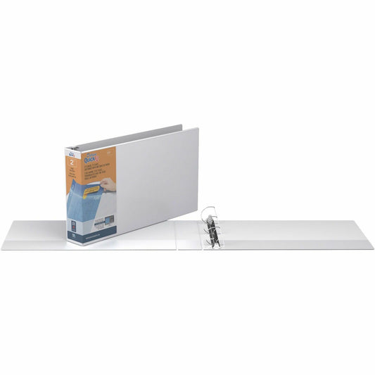 QuickFit Heavy-Duty Landscape 3-Ring Binder, D-Ring, View Binder, 2 Inch, White
