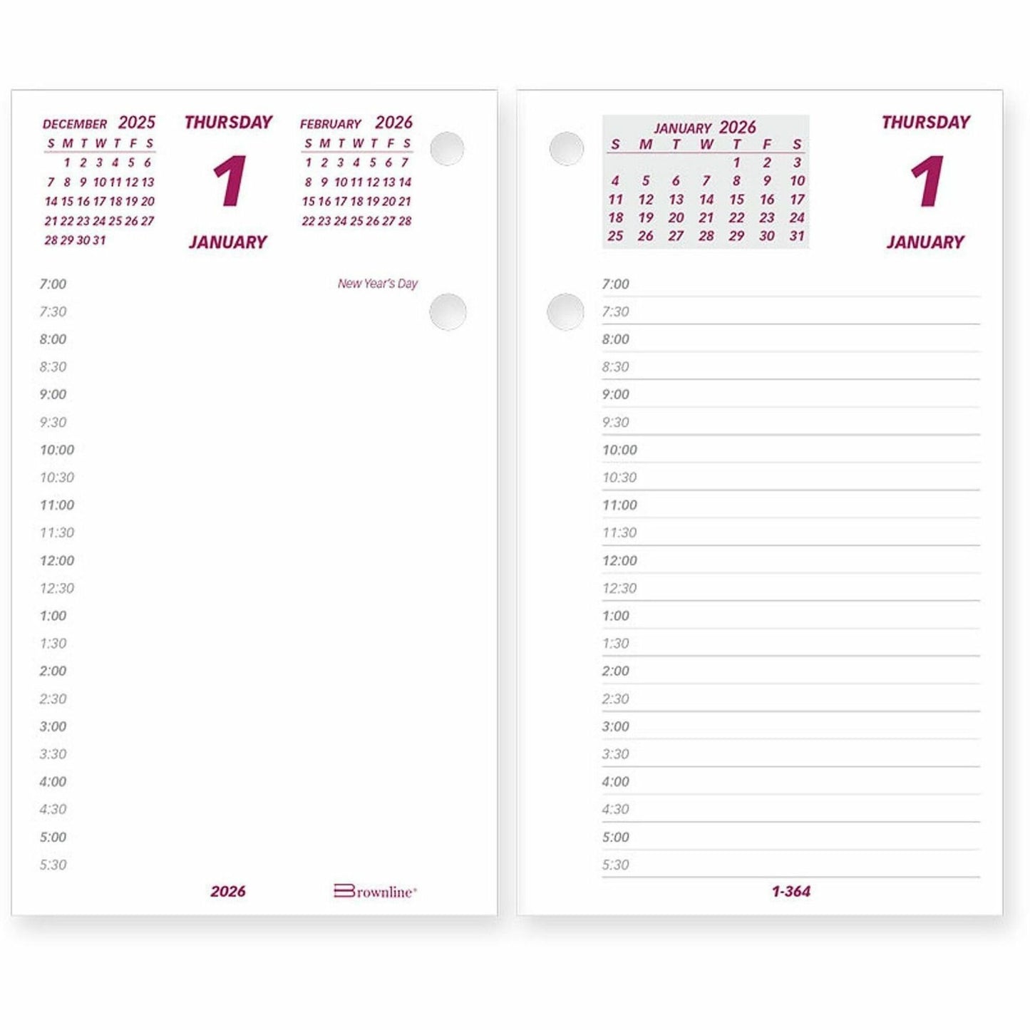 Brownline Daily Calendar Refill for C2S Stand, English