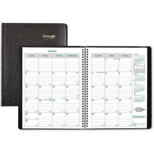 Blueline EcoLogix 14-Month Monthly Planner, 11" x 8-1/2" , English