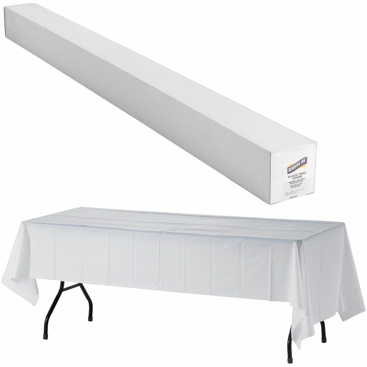 Genuine Joe Banquet-Size Plastic Tablecover