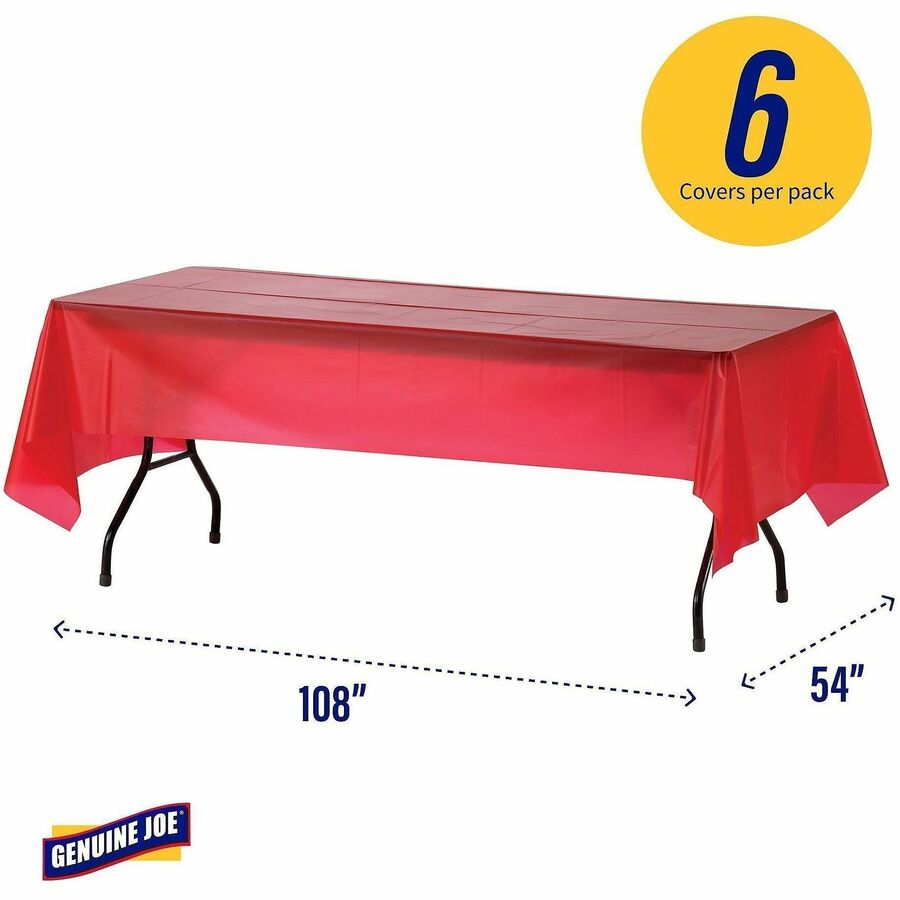 Genuine Joe Plastic Rectangular Table Covers - 10326