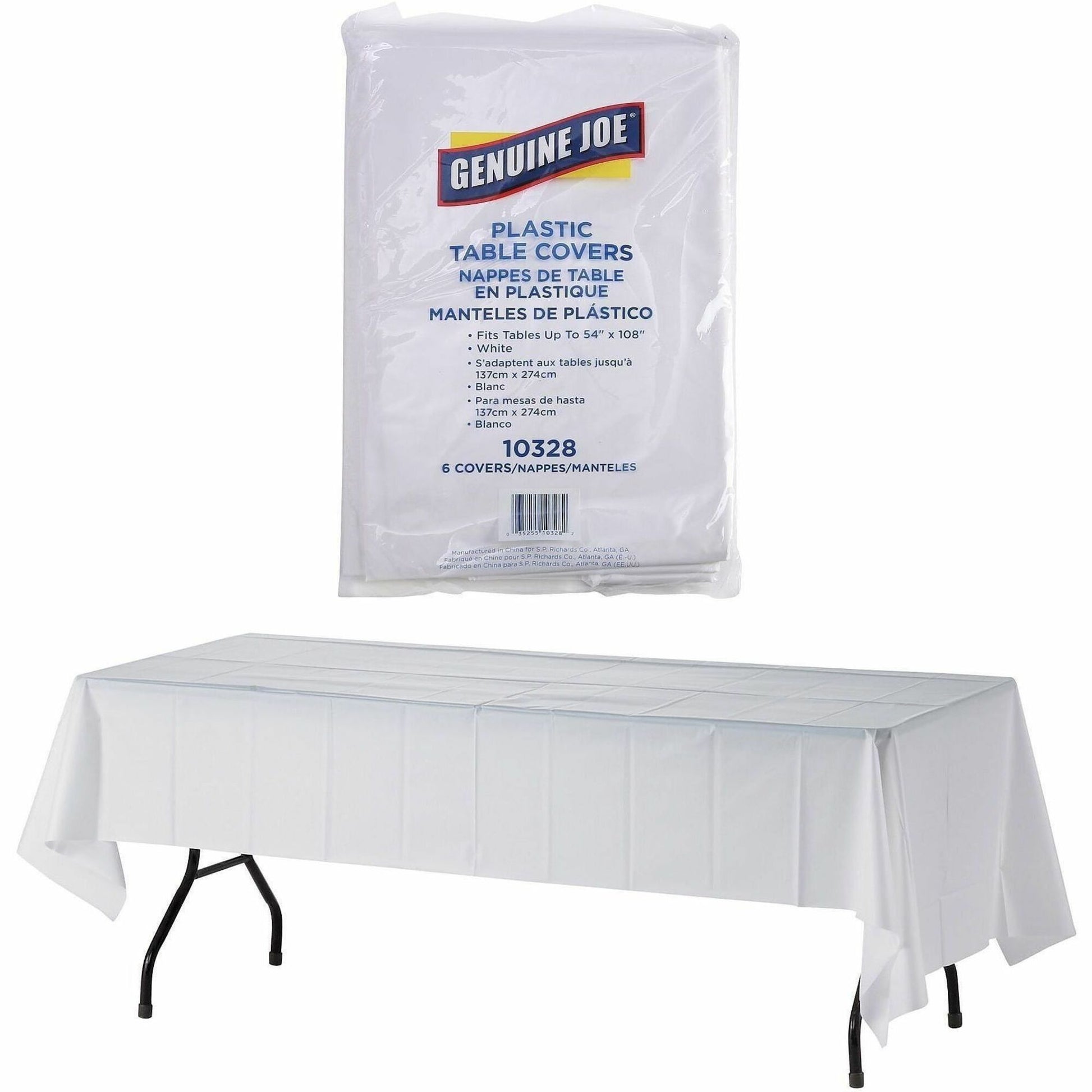 Genuine Joe Plastic Rectangular Table Covers