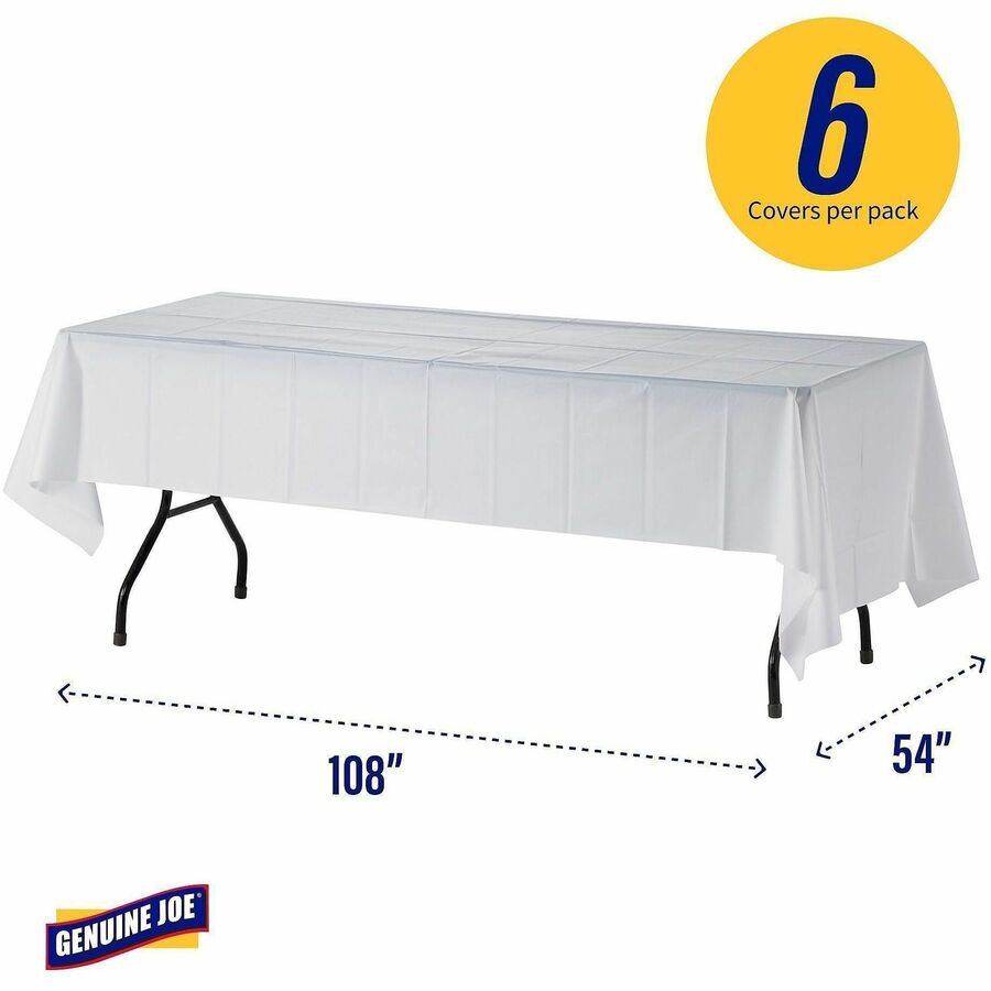 Genuine Joe Plastic Rectangular Table Covers - 10328