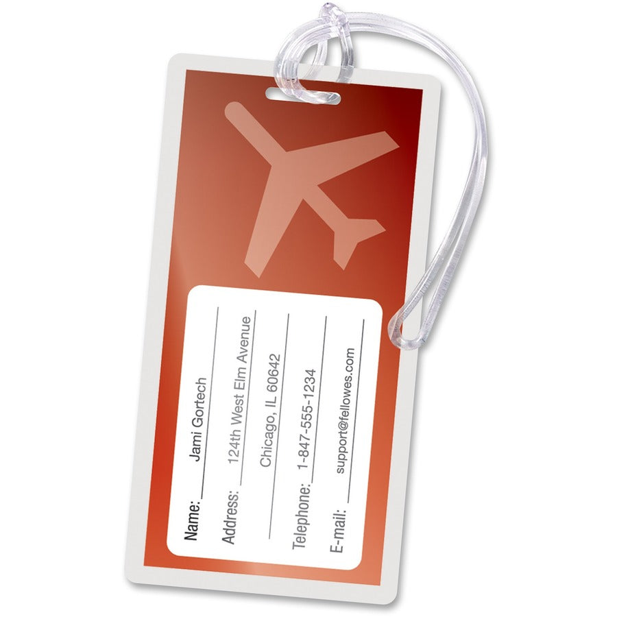 Fellowes Glossy Pouches - Luggage Tag with loop, 5 mil, 25 pack - 52003