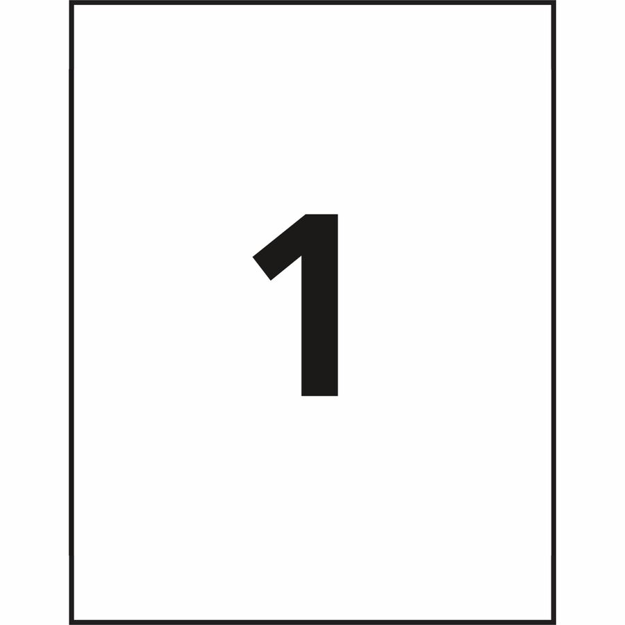 Avery White Rectangle Labels TrueBlock&reg;, 11" x 8-1/2" , Permanent Adhesive, for Laser and Inkjet Printers - 05165