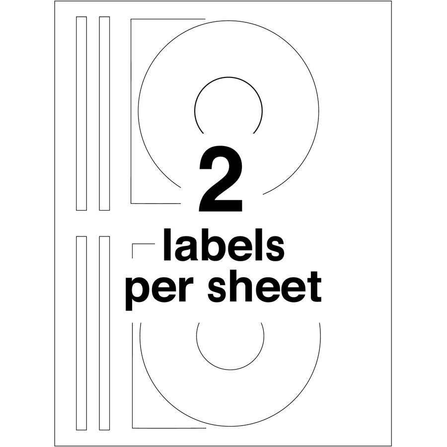 Avery&reg; Removable CD Labels, Print to the Edge, Removable Adhesive, 50 Disc Labels and 100 Spine Labels (5931) - 05931