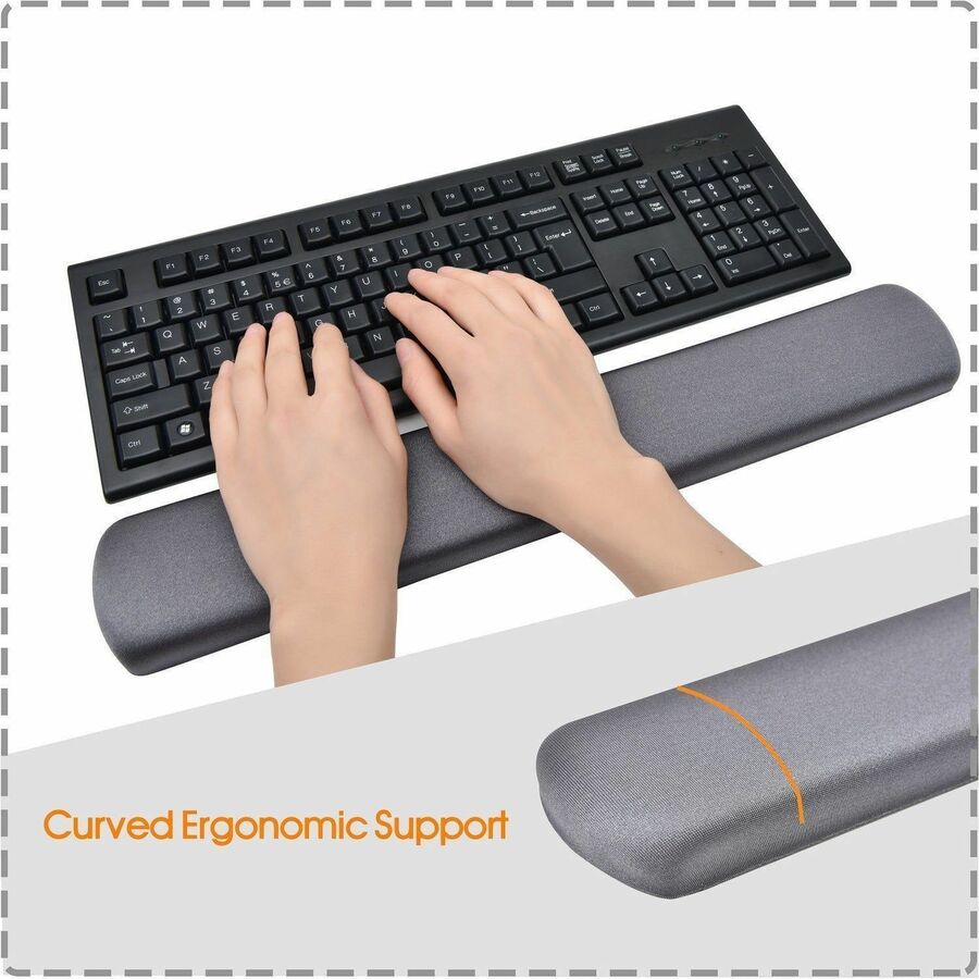 DAC&reg; MP-114 Super-Gel Straight Edge Keyboard Palm Support, Grey - 02087