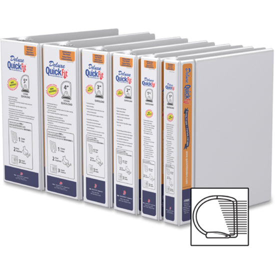 QuickFit Heavy-Duty View Binder, 3-Ring D-Ring Binder, White, 4 Inch - 89060