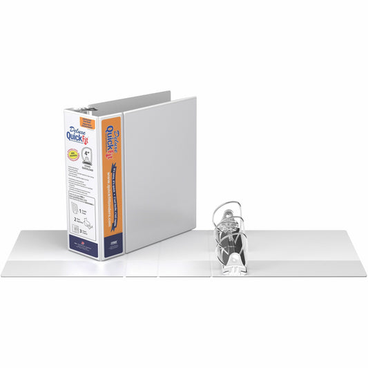 QuickFit Heavy-Duty View Binder, 3-Ring D-Ring Binder, White, 4 Inch
