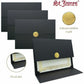 St. James&reg; Elite™ Medallion Fold Certificate Holders, Black Linen with Gold Medallion, Pack of 5, 83564 - 83564