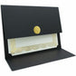 St. James&reg; Elite™ Medallion Fold Certificate Holders, Black Linen with Gold Medallion, Pack of 5, 83564