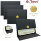 St. James&reg; Elite&trade; Medallion Fold Certificate Holders, Black Linen with Gold Medallion, Pack of 5, 83564 - 83564