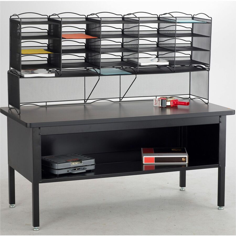 Safco 12-Compartment Mesh Desktop Organizer - 9430BL