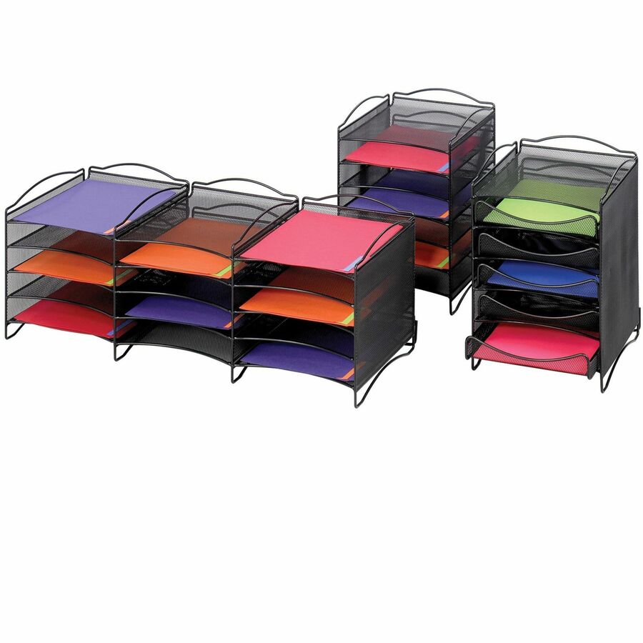 Safco 12-Compartment Mesh Desktop Organizer - 9430BL