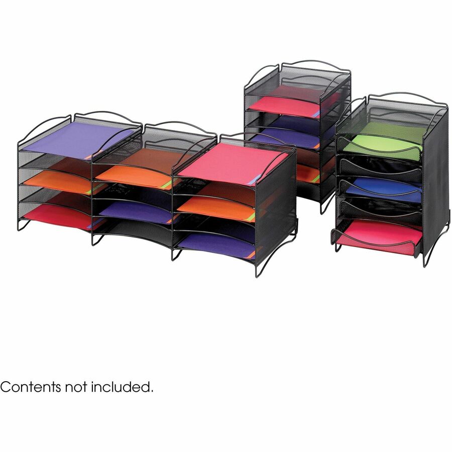 Safco 6-Compartment Mesh Desktop Organizer - 9431BL