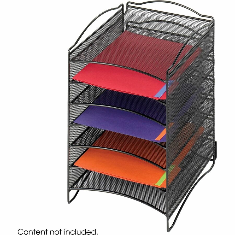 Safco 6-Compartment Mesh Desktop Organizer - 9431BL