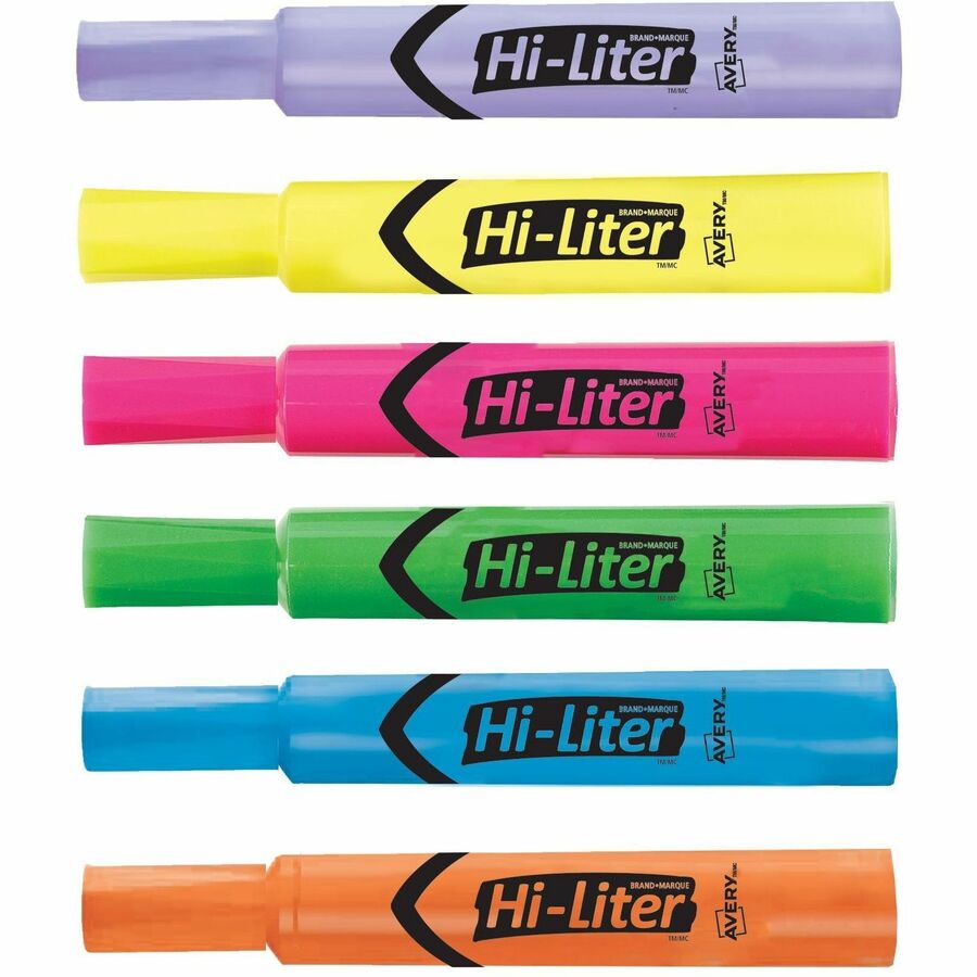 Avery&reg; Desk Style HI-LITER&reg;, Assorted Colours, 12/pk - 78881