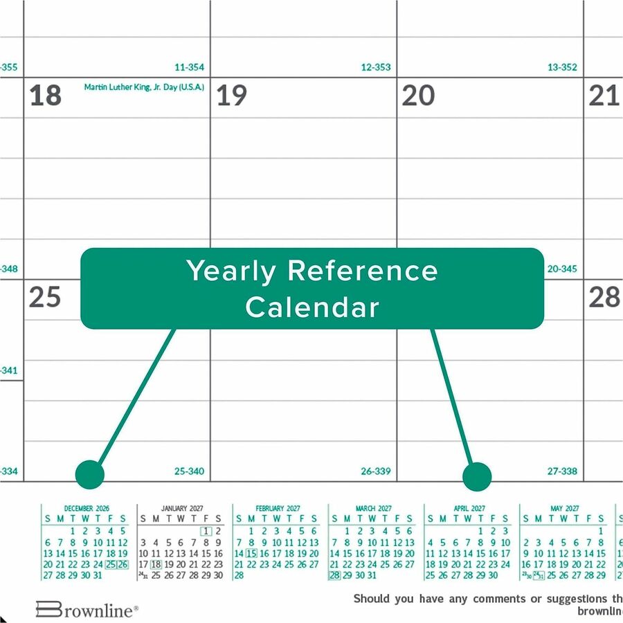 Blueline EcoLogix Monthly Desk Pad Calendar, 22" x 17" , English - C177437