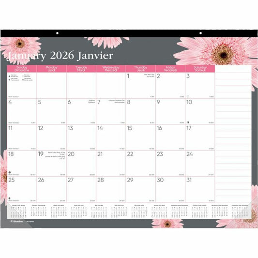 CALEN.DESKPAD MONTH.BIL.PINK