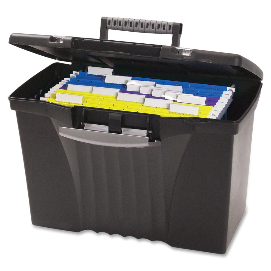 Storex Supply Compartment Plastic File Box - 61510B04C