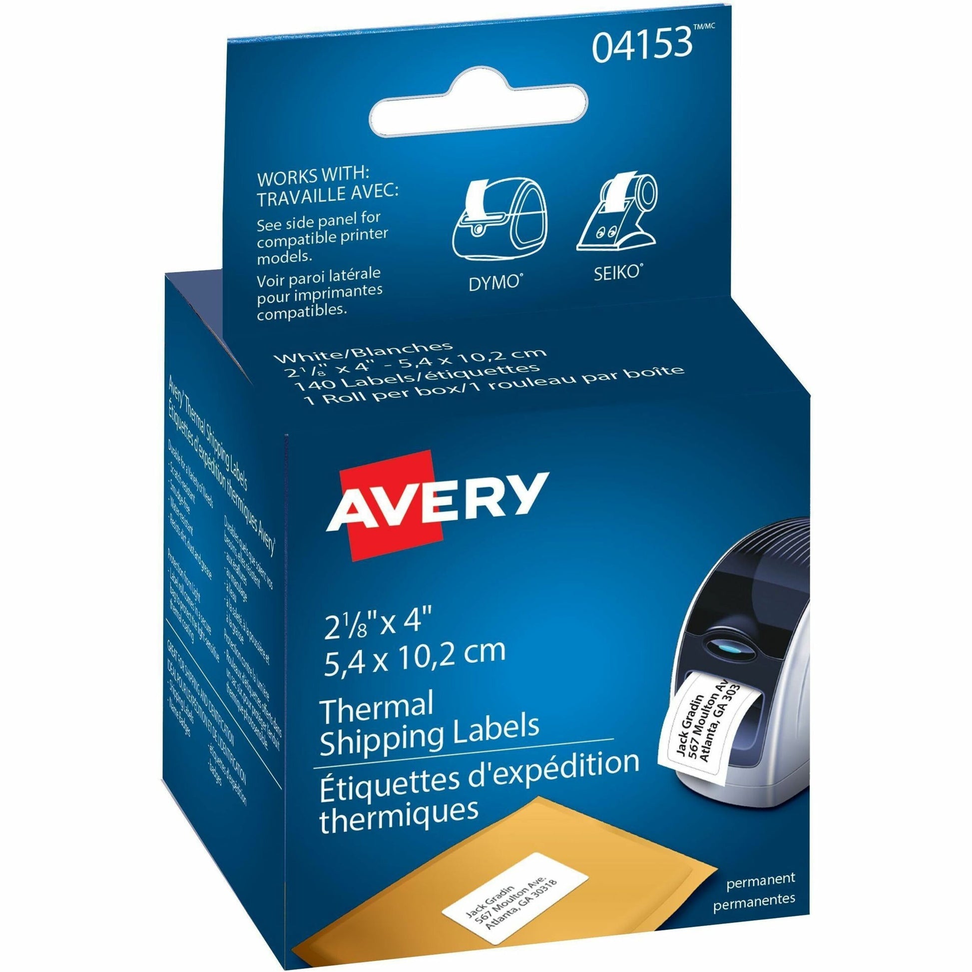 Avery Thermal Label Printer 2 1/8" x 4" Shipping Label