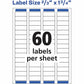Avery&reg; White Rectangle Labels with Sure Feed&trade; TechnologyEasy Peel&reg;, 2/3" x 1-3/4" , for Laser and Inkjet Printers - 05195