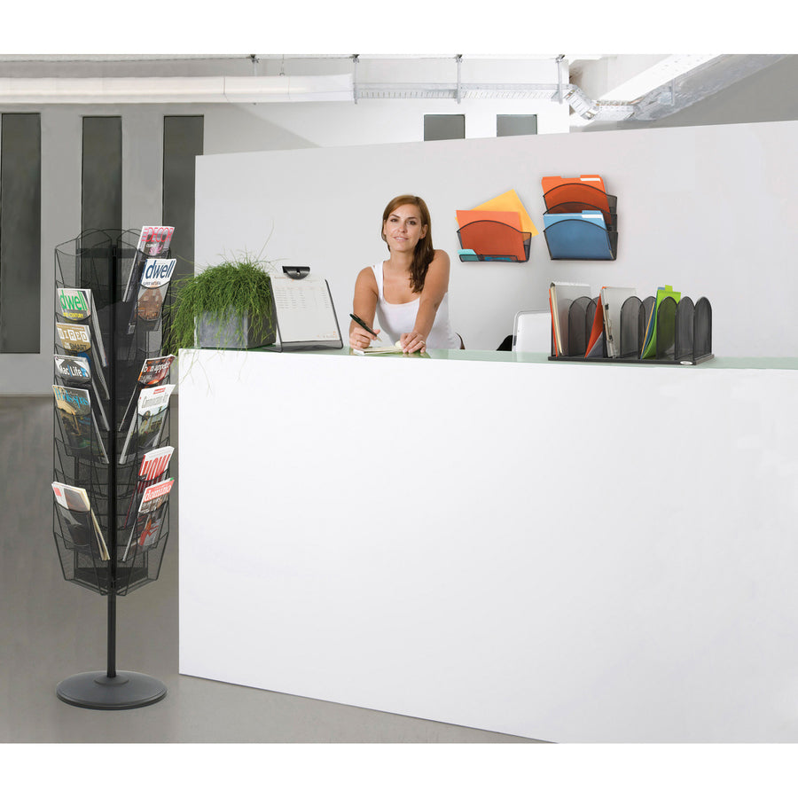 Safco Onyx Rotating Mesh Magazine Rack - 5577BL