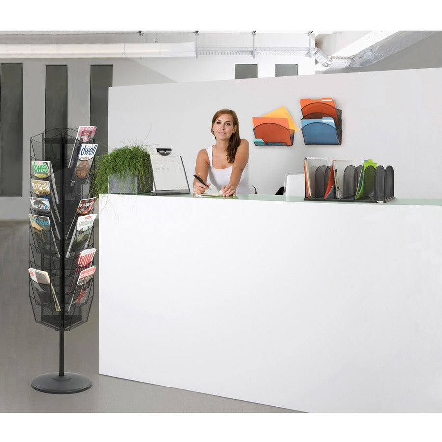 Safco Onyx Rotating Mesh Magazine Rack - 5577BL