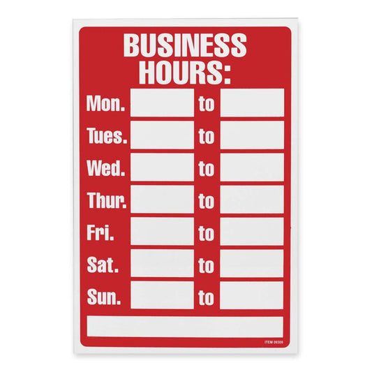 U.S. Stamp & Sign Business Hours Sign