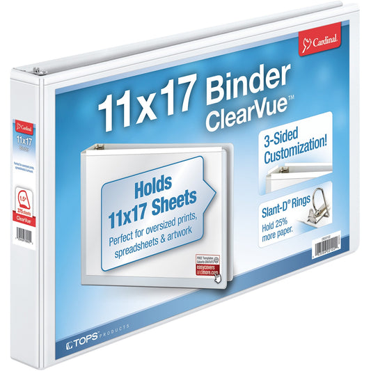 Cardinal&reg; ClearVue Overlay Tabloid D-Ring Binder