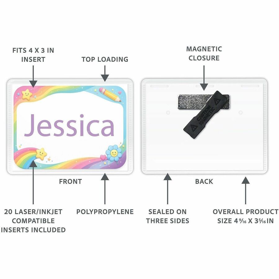 C-Line Laser/Inkjet Magnetic Name Badge Holder Kit - 92943