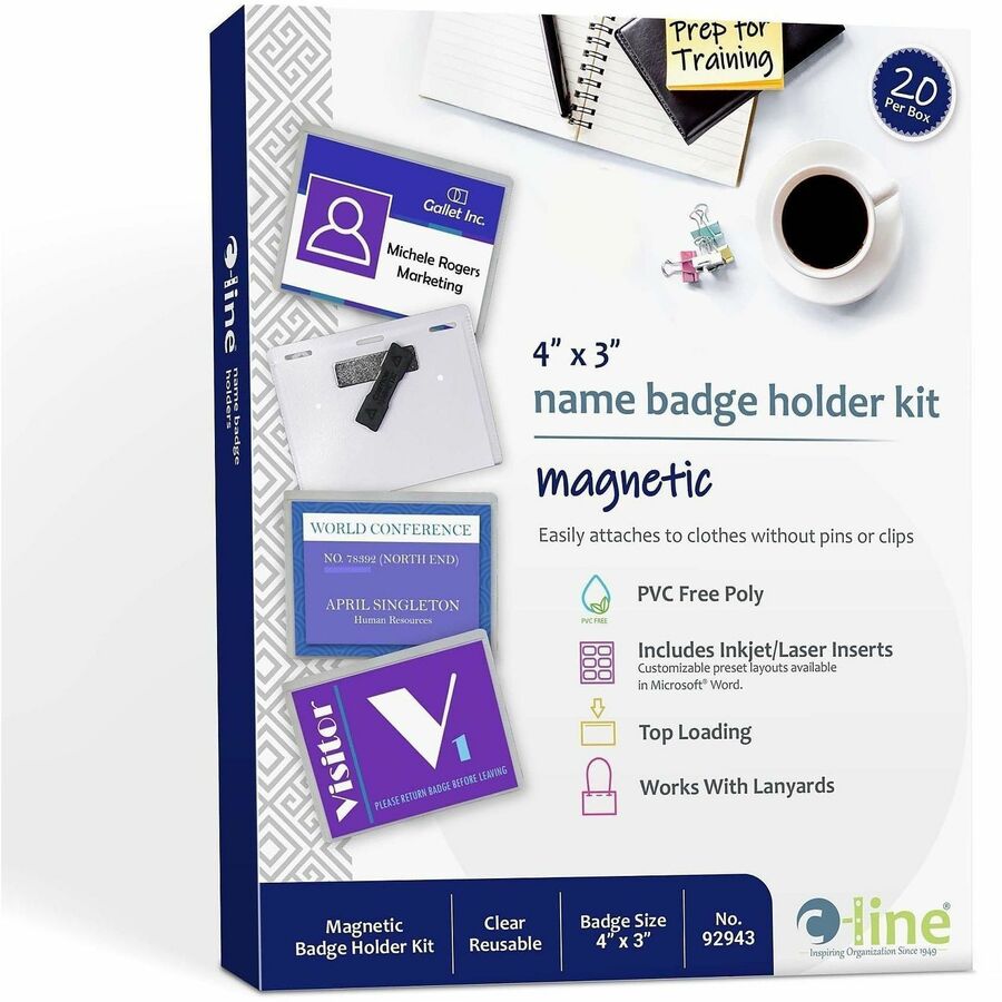 C-Line Laser/Inkjet Magnetic Name Badge Holder Kit - 92943