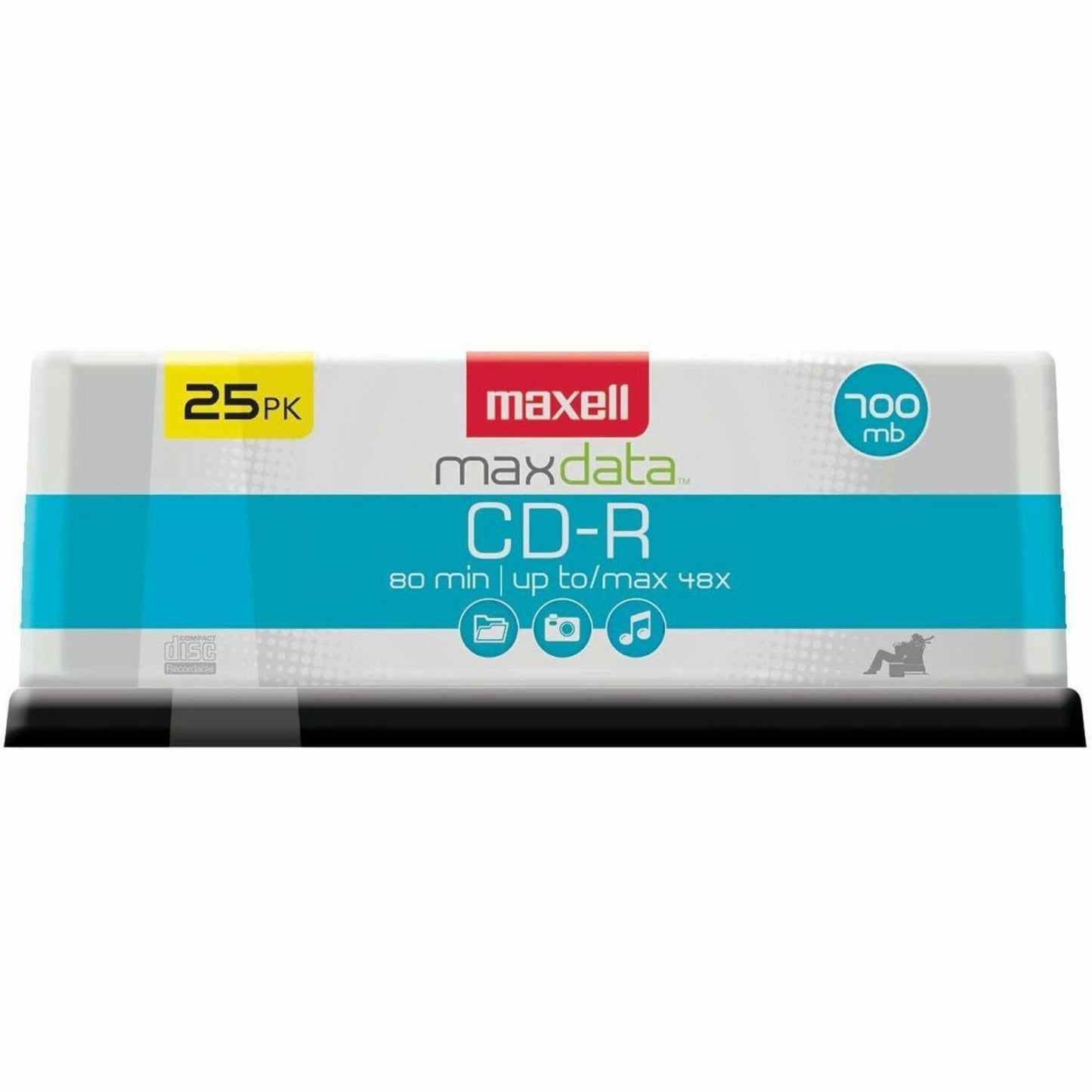 Maxell CD-R700 CD Recordable Media - CD-R - 48x - 700 MB - 25 Pack - Light Green