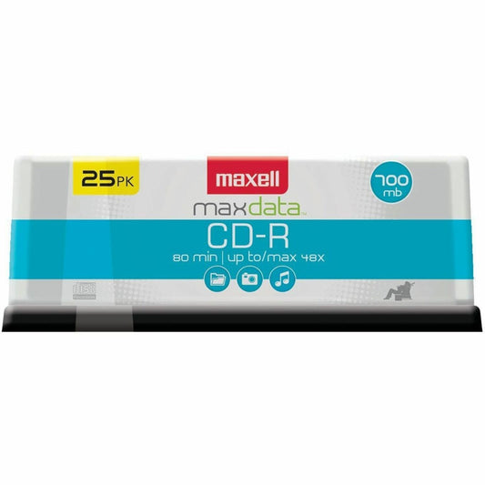 Maxell CD-R700 CD Recordable Media - CD-R - 48x - 700 MB - 25 Pack - Light Green