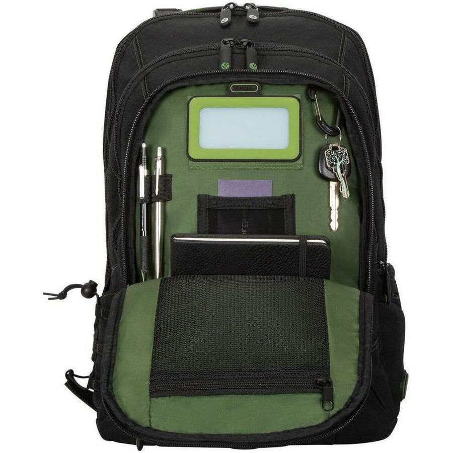 Targus Spruce EcoSmart TBB013US Carrying Case (Backpack) for 15.6" to 16" Notebook - Black/Green - TBB013US