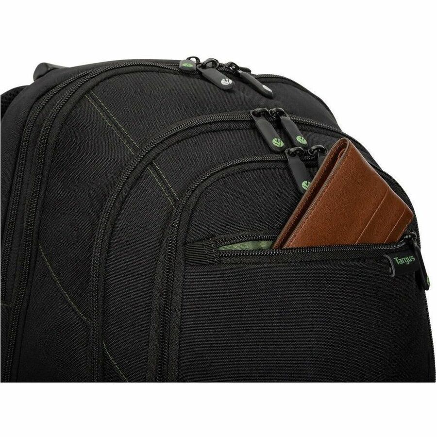 Targus Spruce EcoSmart TBB013US Carrying Case (Backpack) for 15.6" to 16" Notebook - Black/Green - TBB013US